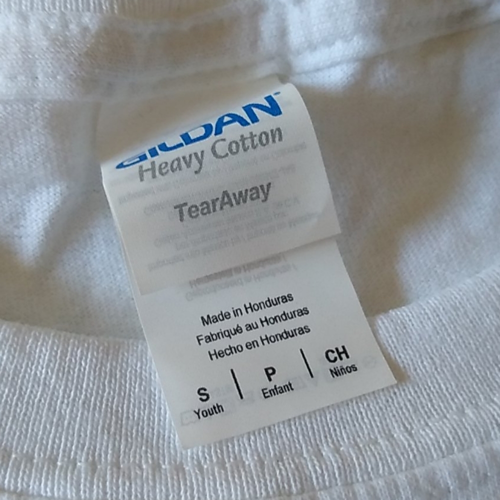 3x Gildan Youth Small Heavy Cotton White T-Shirt